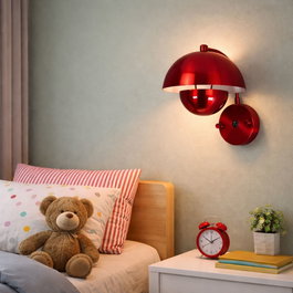 Opviq Lámpara de Pared de Metal Roja